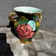 Vintage vase with floral decoration, Vallauris ceramic, 21 cm high