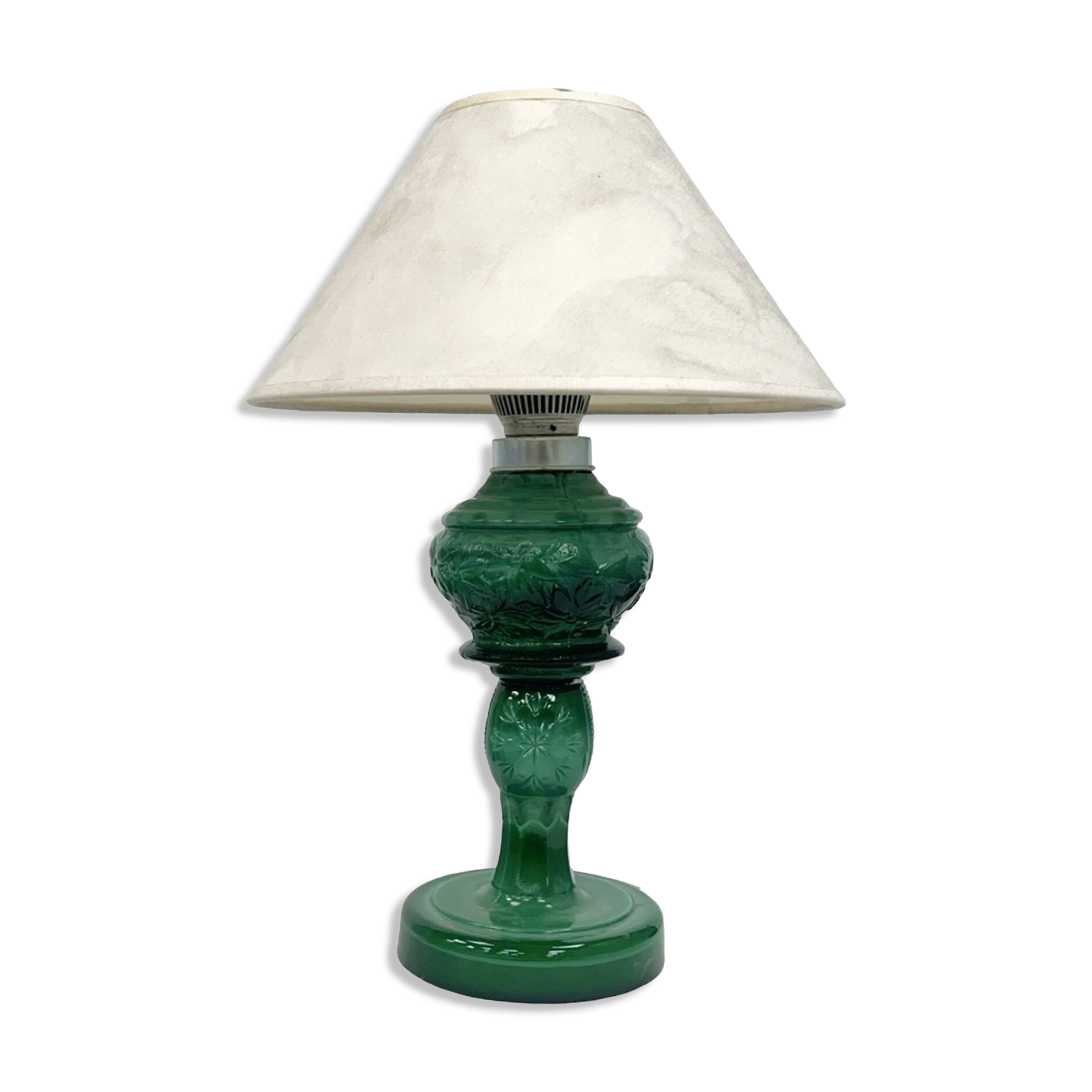 Malachite glass table lamp, Czechoslovakia, 1960s | Vintage MCM