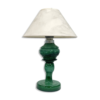 Malachite glass table lamp, Czechoslovakia, 1960s | Vintage MCM