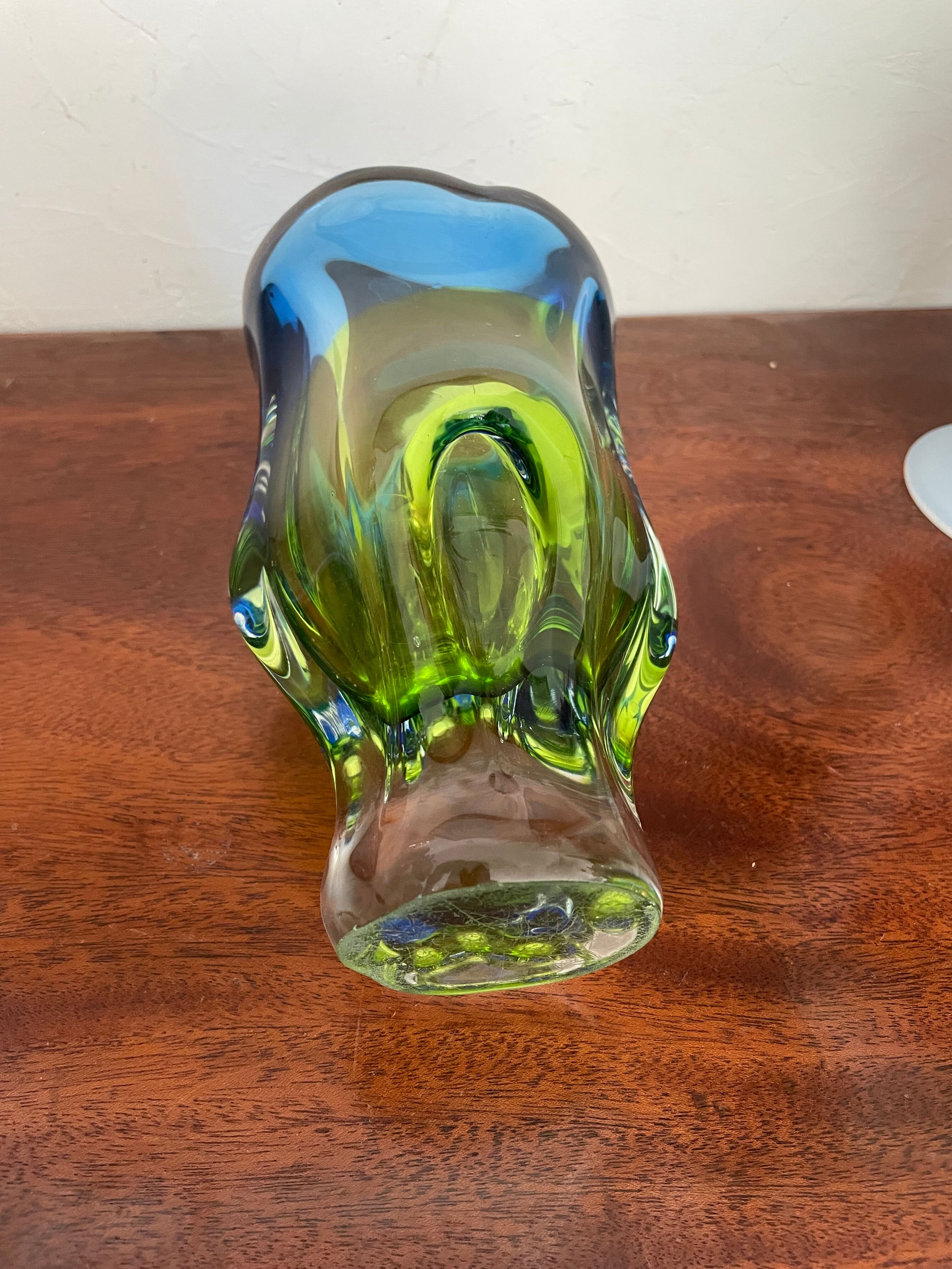 Vintage Bohemian glass vase