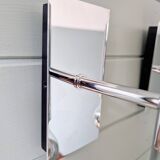 Pair of tubular double-light wall lights in chrome-plated metal, 1970s