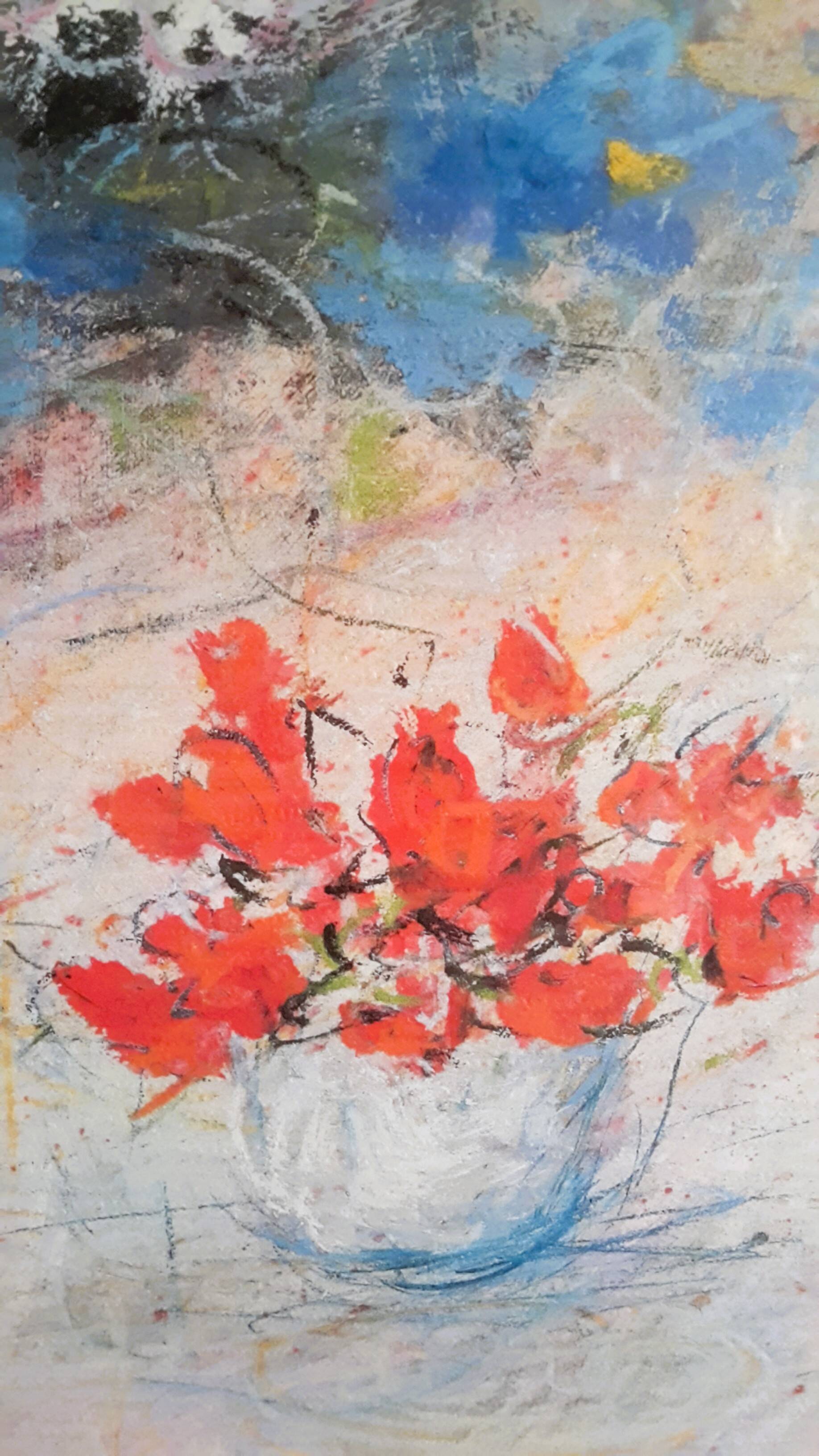 Wildflower bouquet, printed poster on vellum paper.