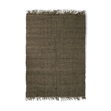 Tapis en jute et coton noir 120 x 170 cm