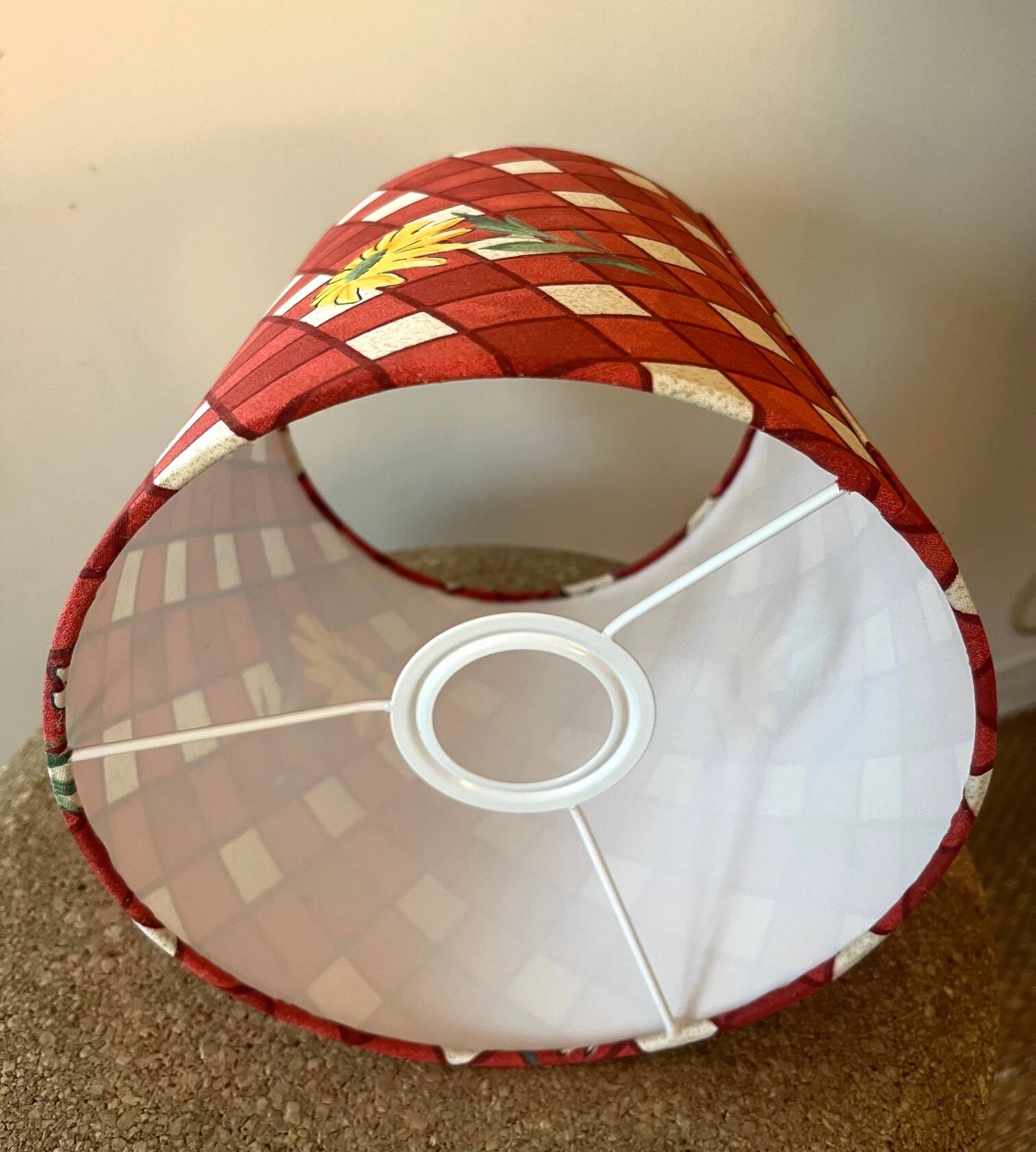 Vintage red ceramic lamp - 1960s / 1970s