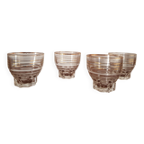Set of 4 vintage glasses with gold rim