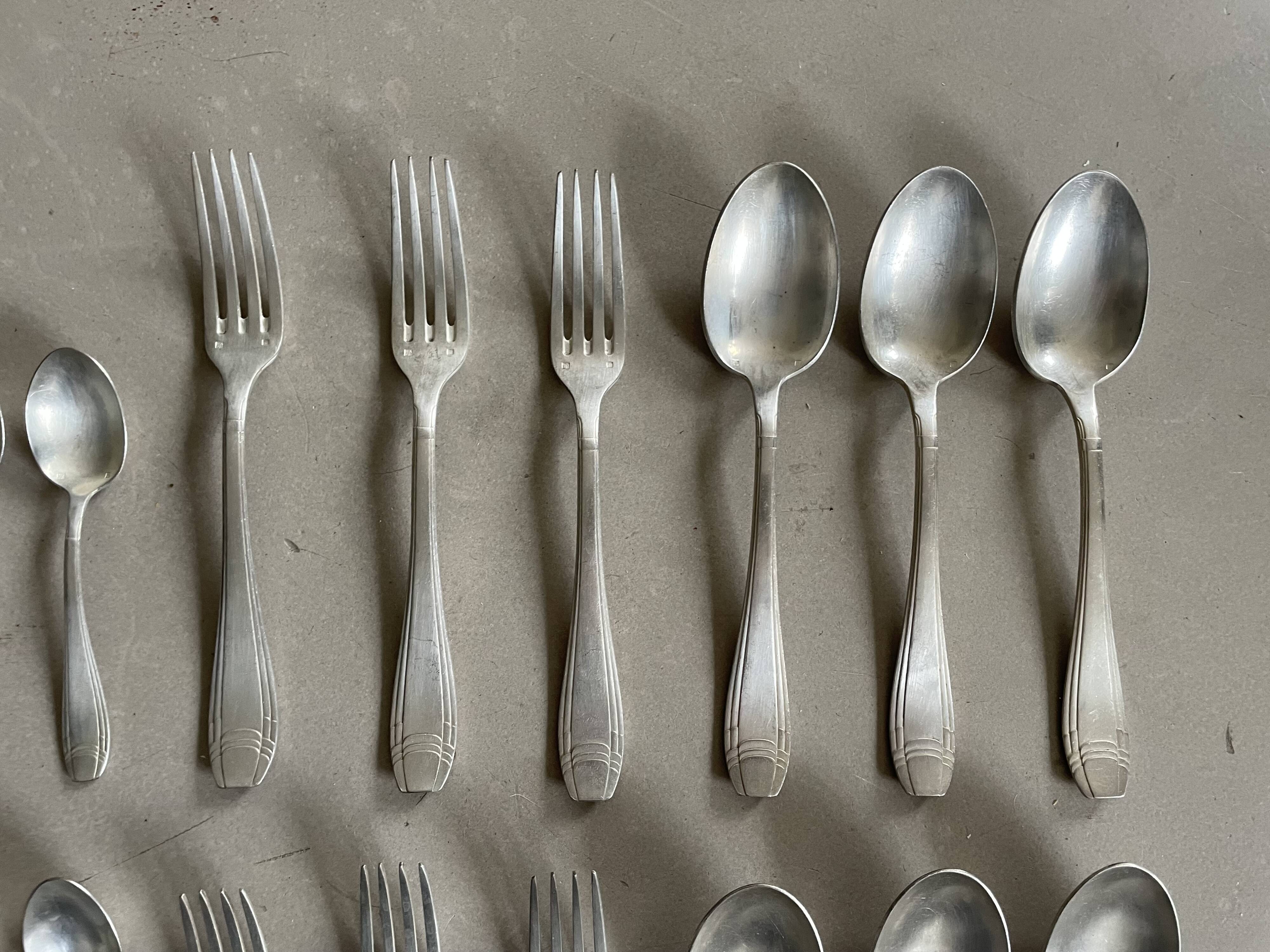 Set of cutlery, Art Deco silverware
