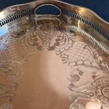 Silver metal serving tray