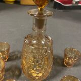 Carafe and 5 vintage glasses