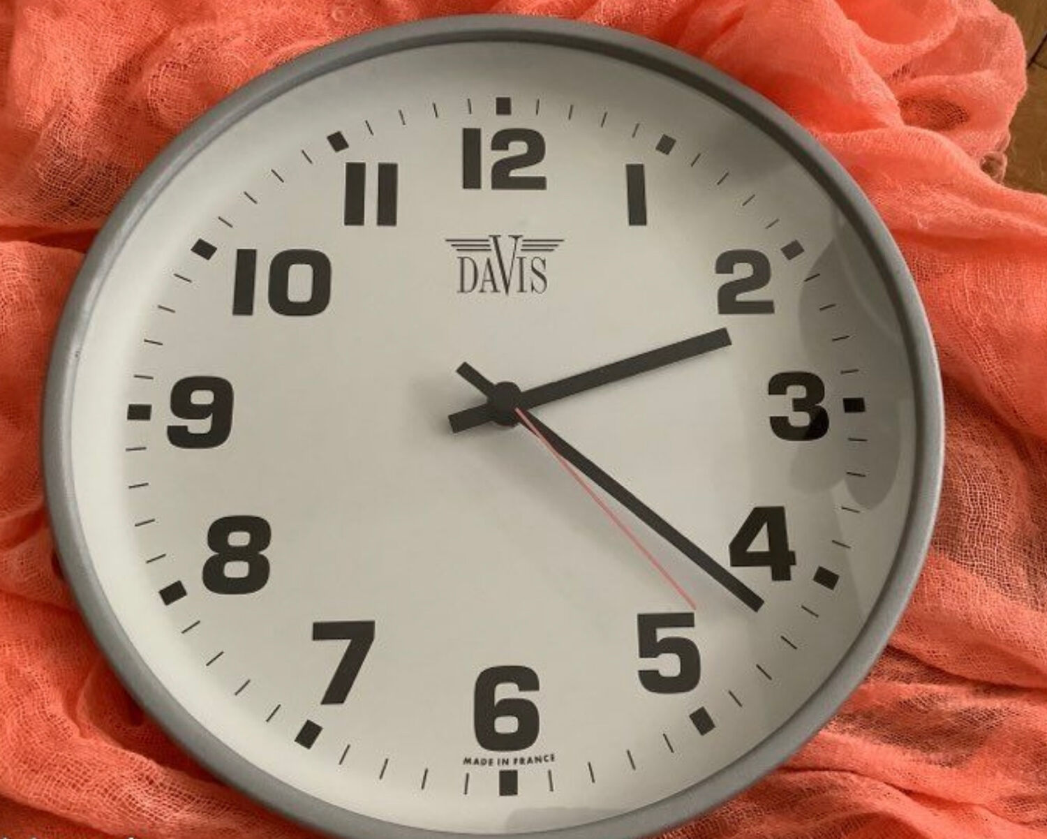 Davis design clock with large black numerals