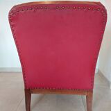 Raspberry red art deco armchair
