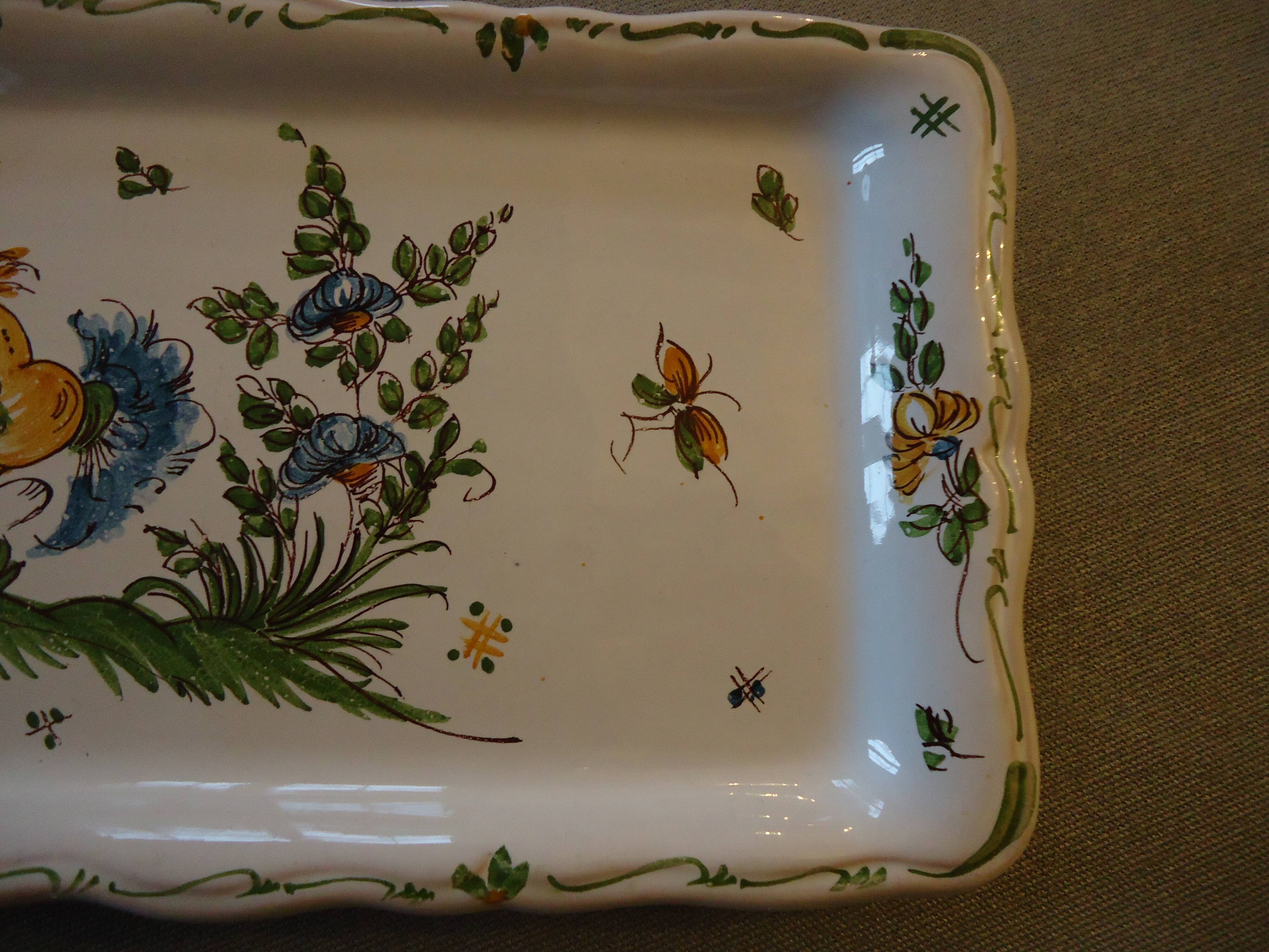 Plat à cake moustiers signé j mathieu