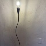 Vintage floor lamp in chrome metal and brass design swiss lumess
