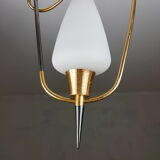 Black and gold chrome pin hanging lamp, 1950