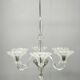 Art Deco Six-Arm Glass Chandelier, Czechoslovakia, 1930s
