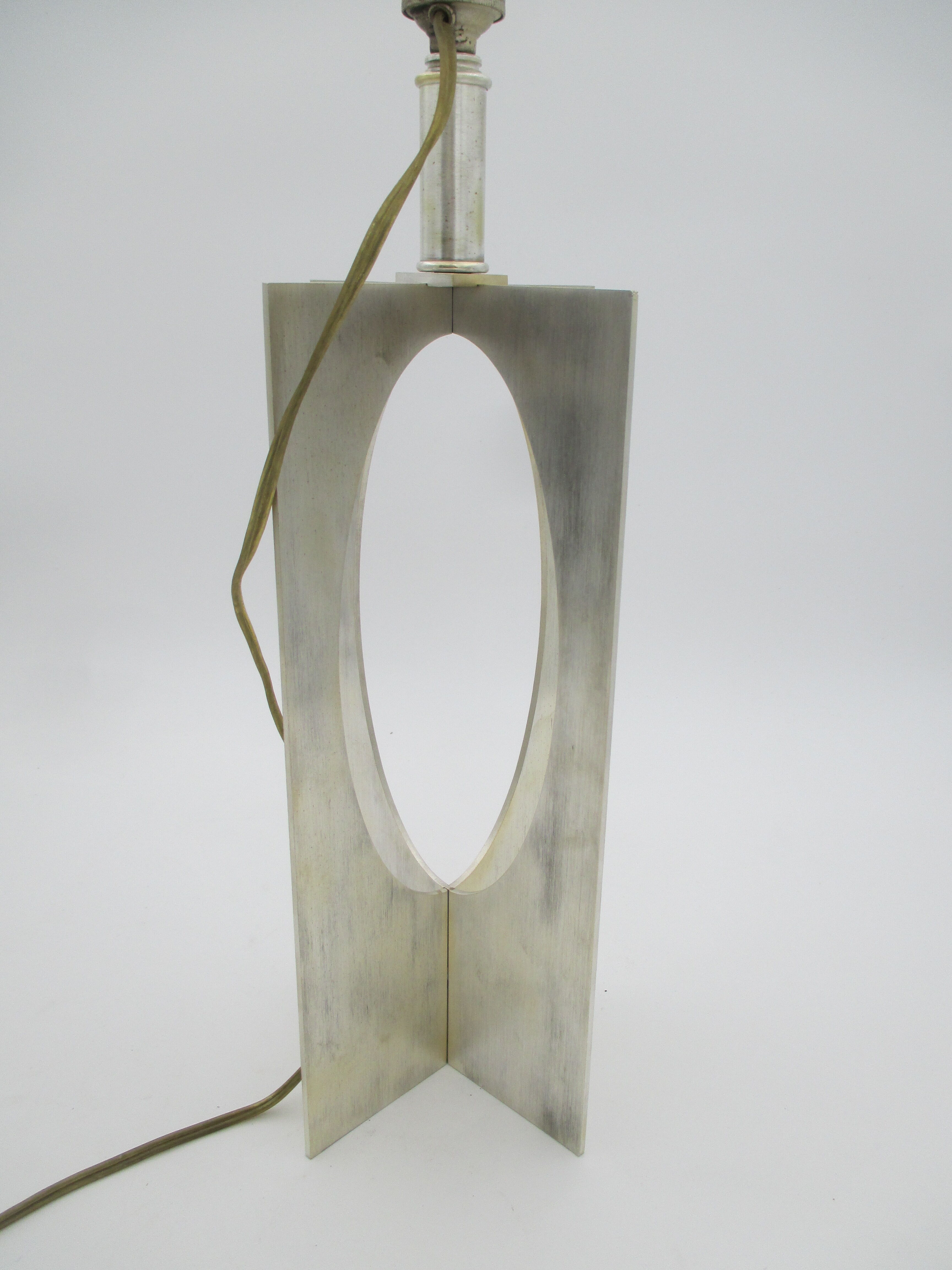 Lamp brass nickel-plated chrome year 70