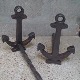 Pair of navy ink chenet 1960