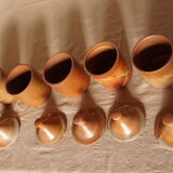 Lot de 5 pots avec son couvercle,  en grès vintage