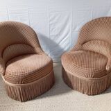 Paire de fauteuils crapaud avec un ottoman