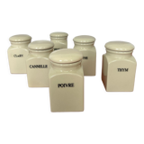 Set of vintage porcelain spice jars