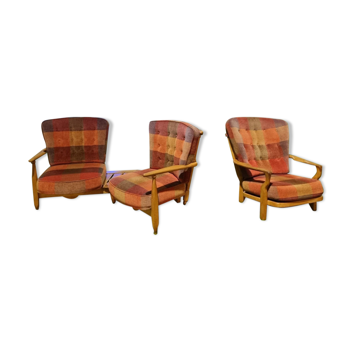 Bench seat and armchair of Guillerme and Chambron