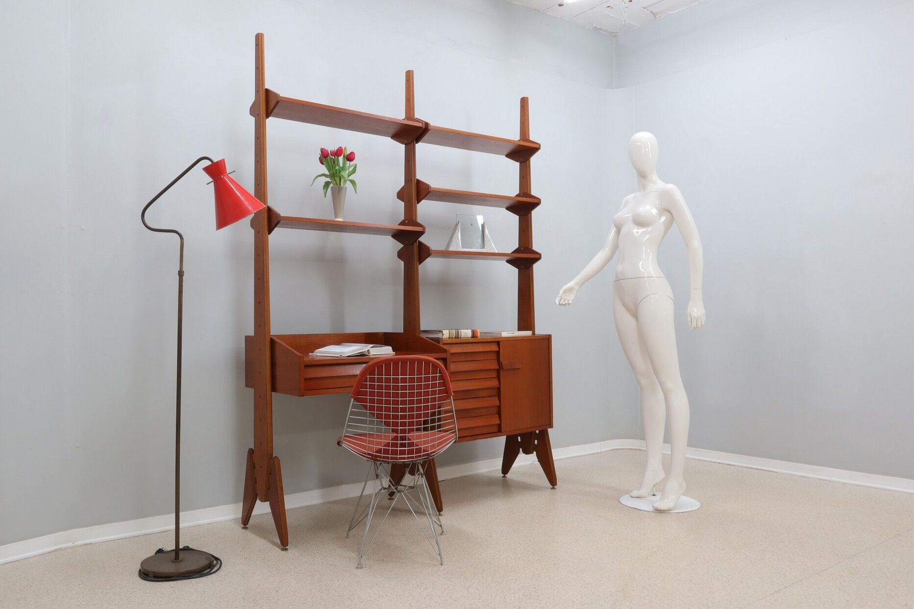 Mid century teak bookcase av arredamenti 1960s