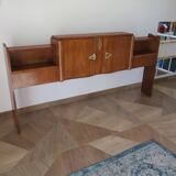 Headboard – console – sideboard – art deco – 2 doors – 2 niches in solid walnut e