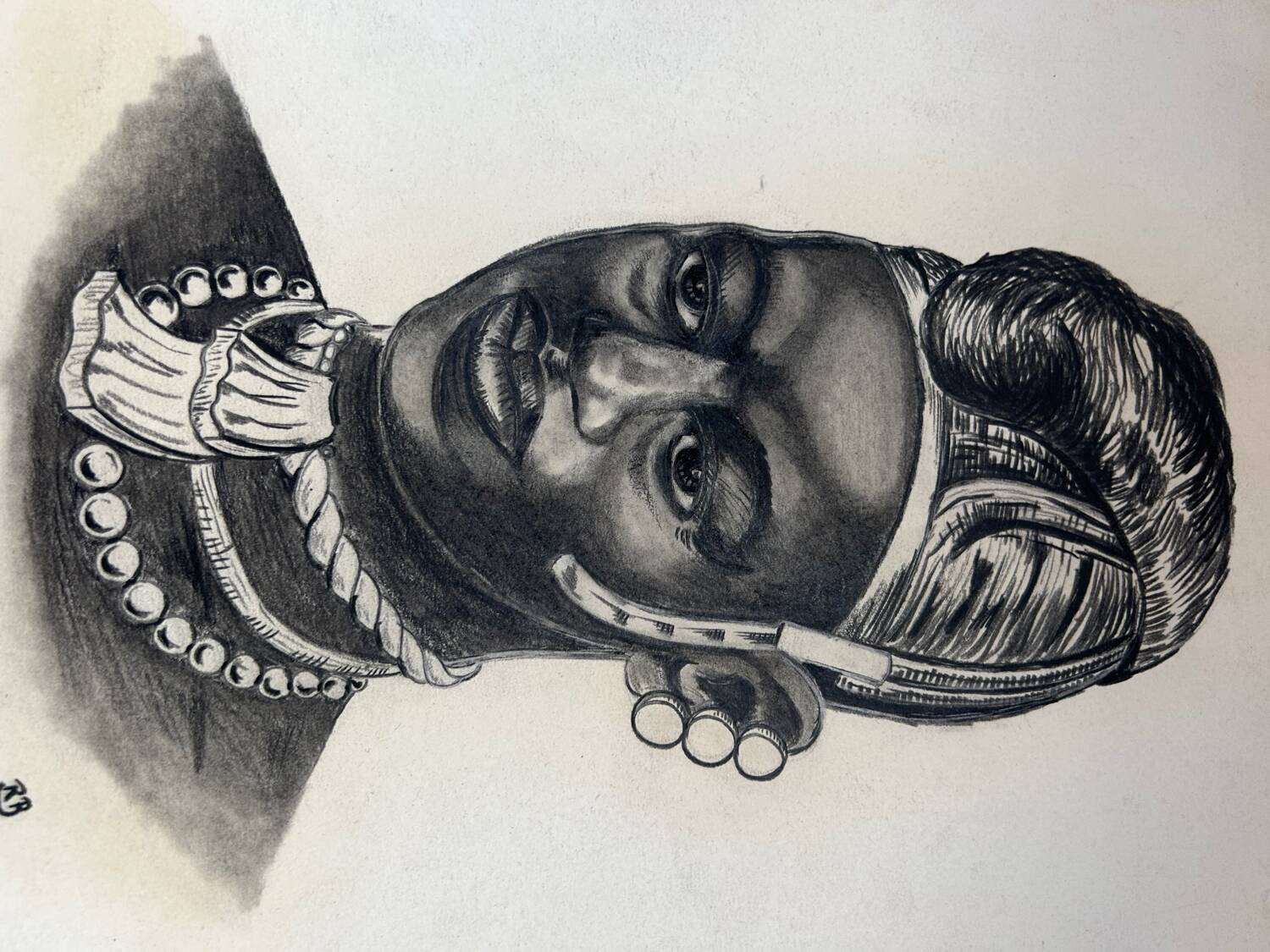 Dessin portrait femme africaine