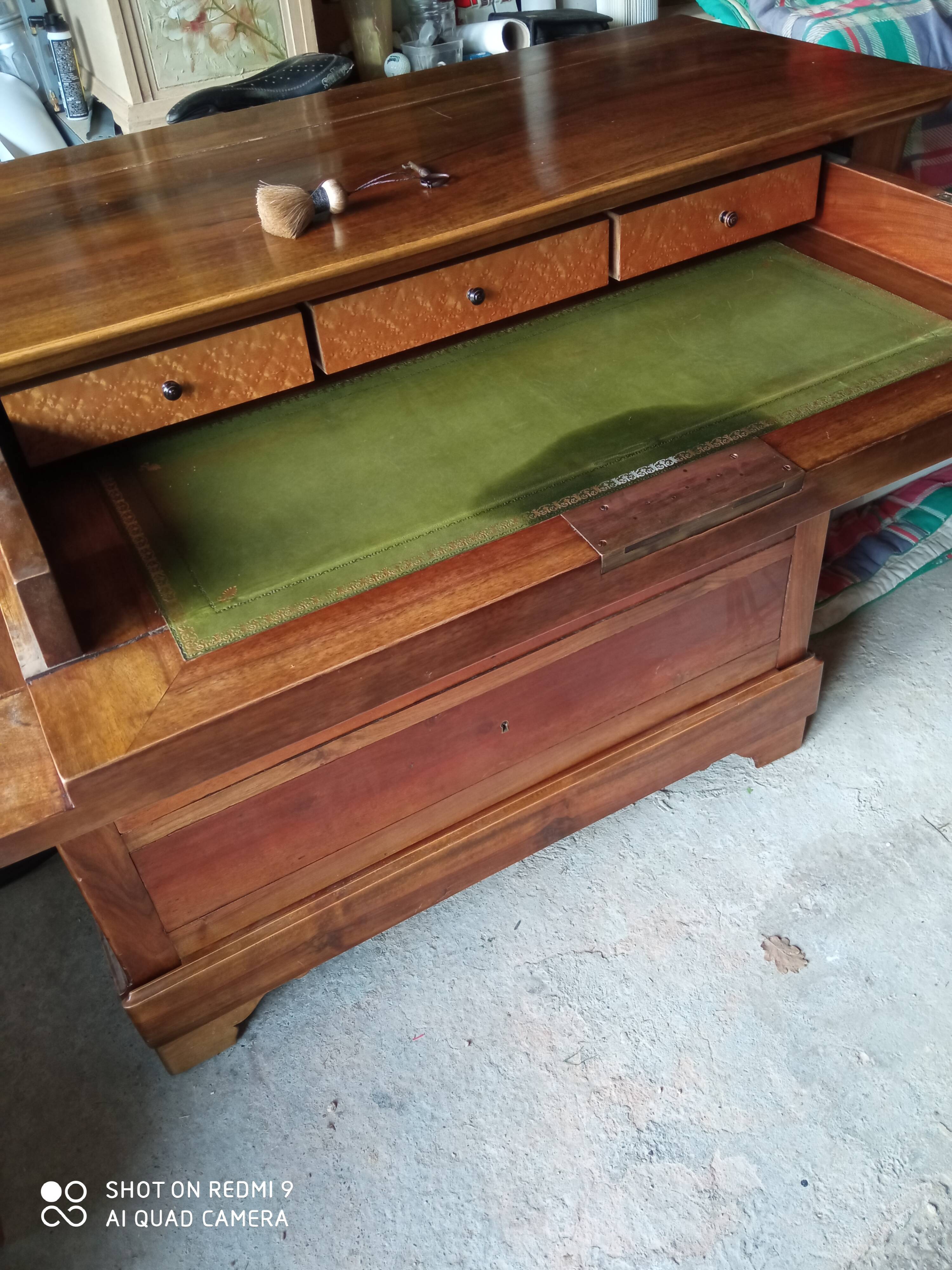 Walnut Louis Philippe writing chest of drawers