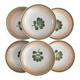 set of 6 floral deep plates gien - vintage fleur ka plate set
