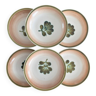 lot de 6 assiettes creuse fleurie gien - service assiettes vintage fleur ka