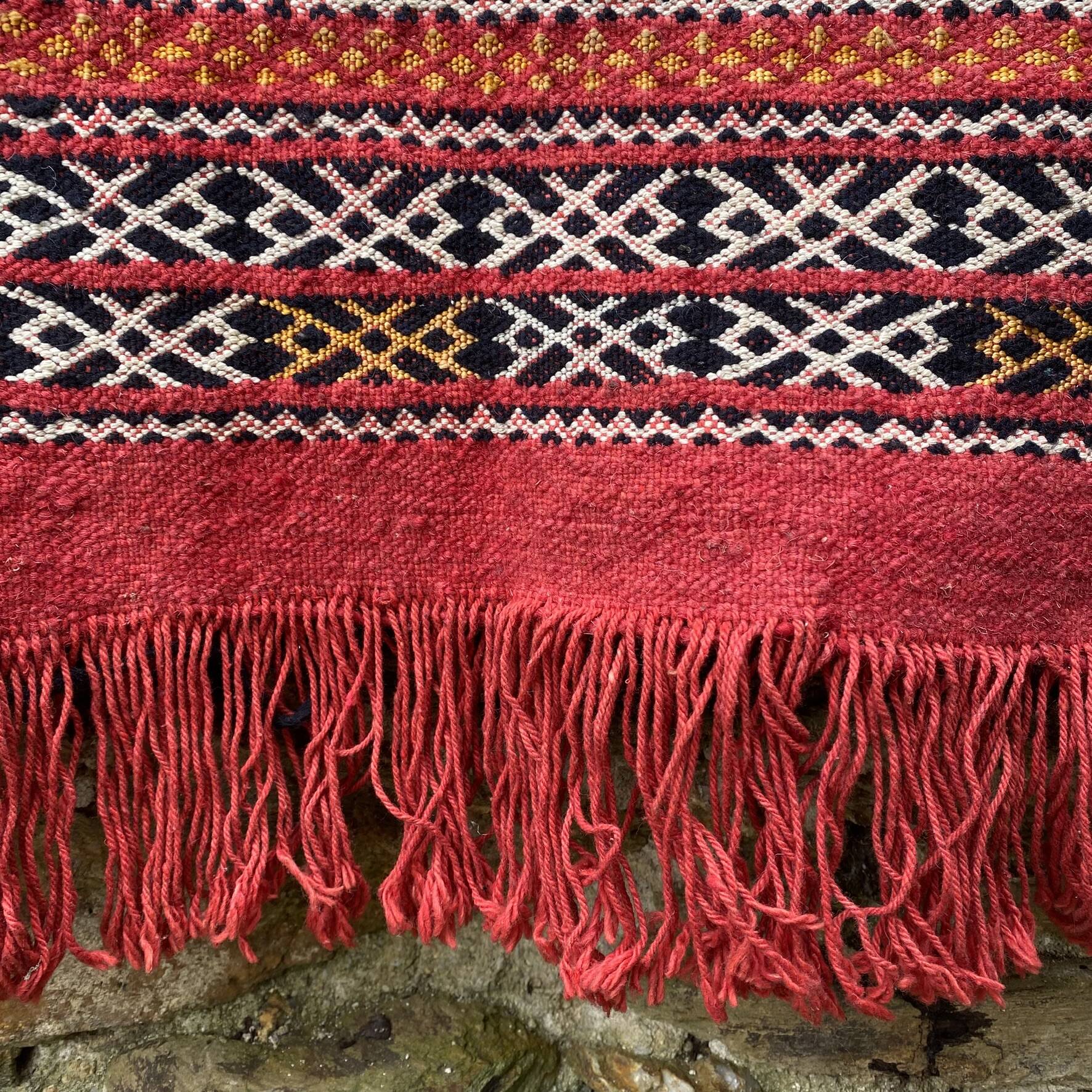 Handwoven Berber Kilim rug, wall hanging.