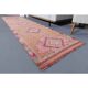 Vintage Turkish Hand-Knotted Wool Cotton Orange Runner Rug 83x355
