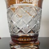 Vintage vase in chiseled bohemian crystal