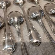 12 silver-plated soup spoons, Christofle goldsmith, Spatours model