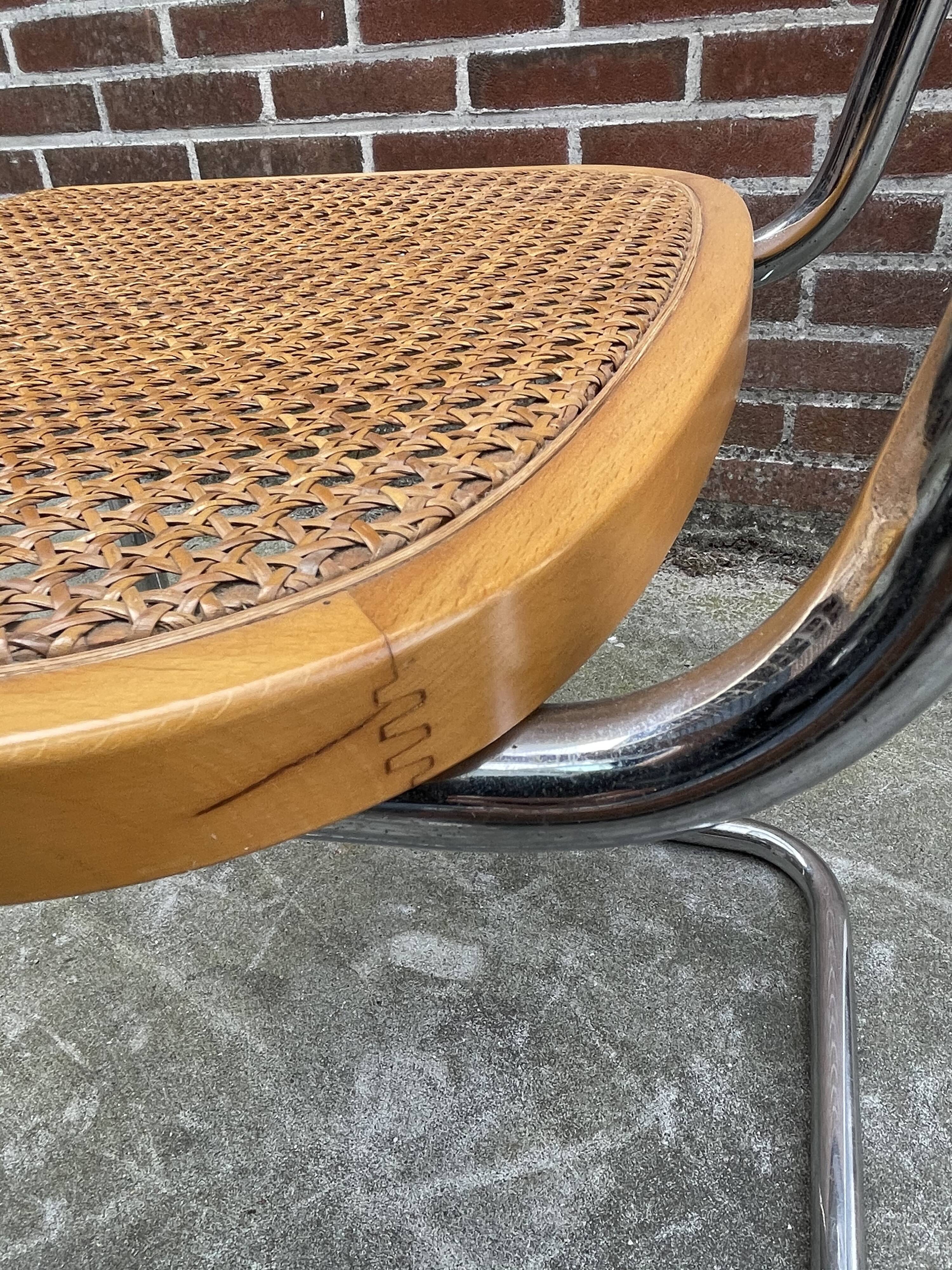 Chair model Cesca by Marcel Breuer with armrests B64