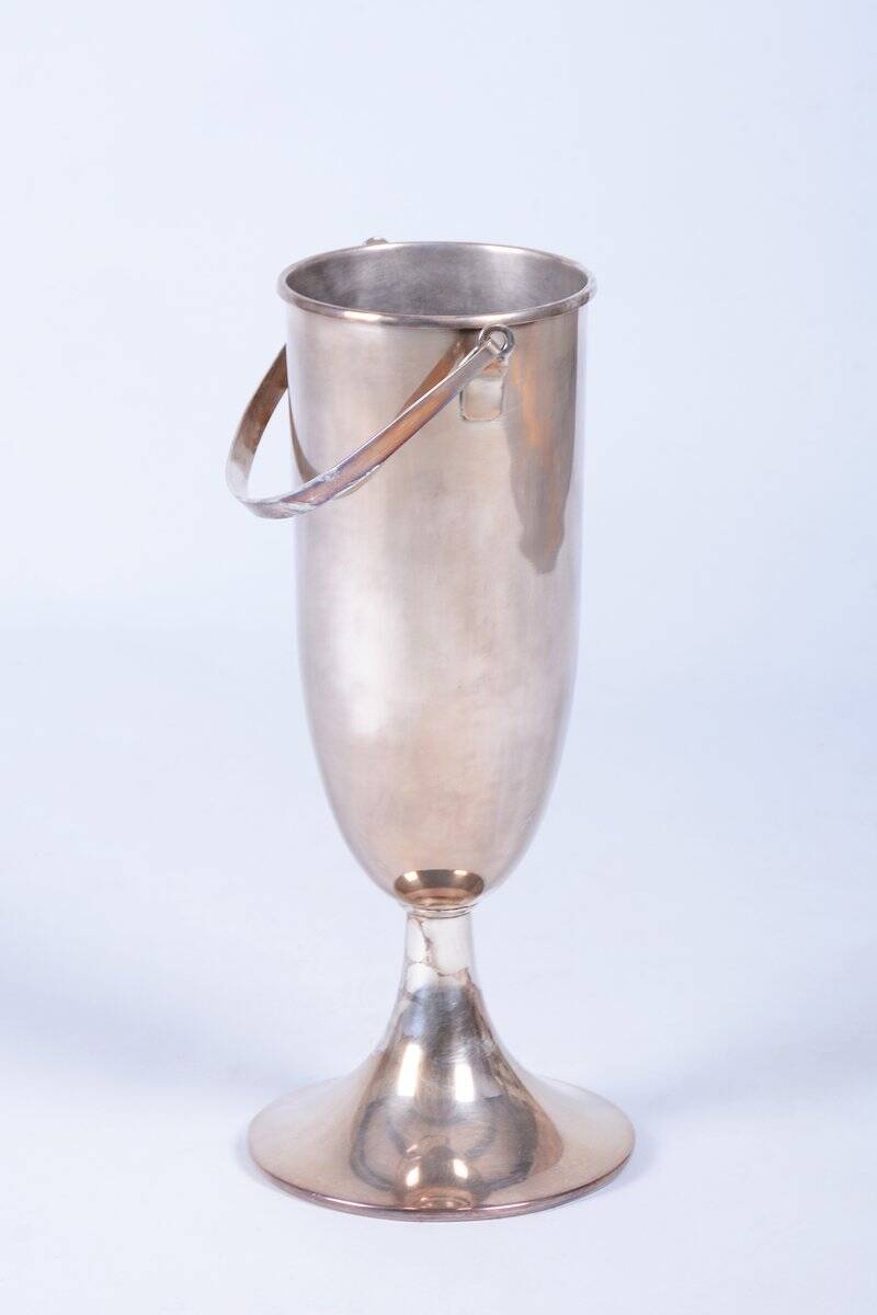 Art Deco Standing Champagne Cooler in Silver-Plated Metal, France, 1920s