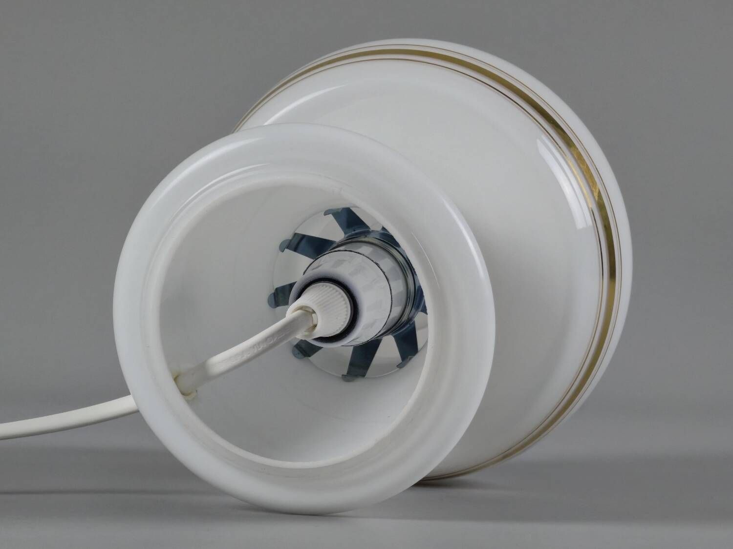 Lampe champignon en verre opalin Flygsfors Orrefors, Suède années 1970