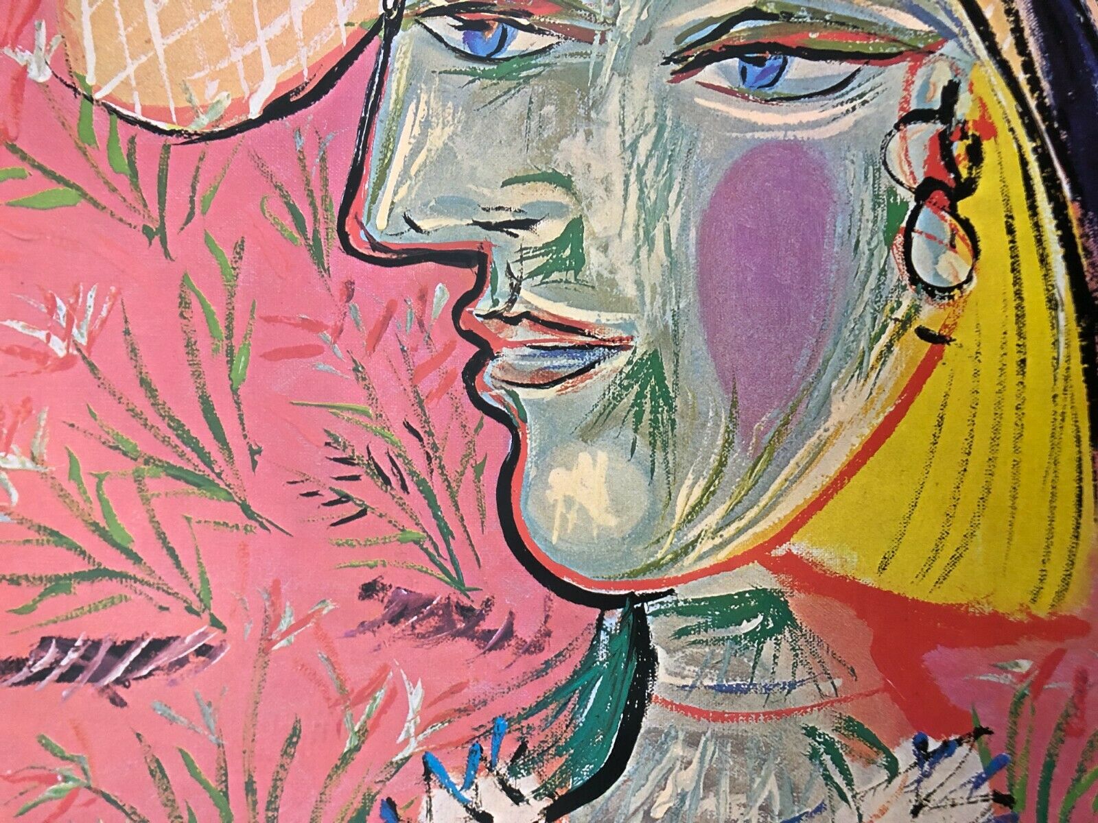 Pablo Picasso 1980 Large Vintage Offset Lithograph From A Painting