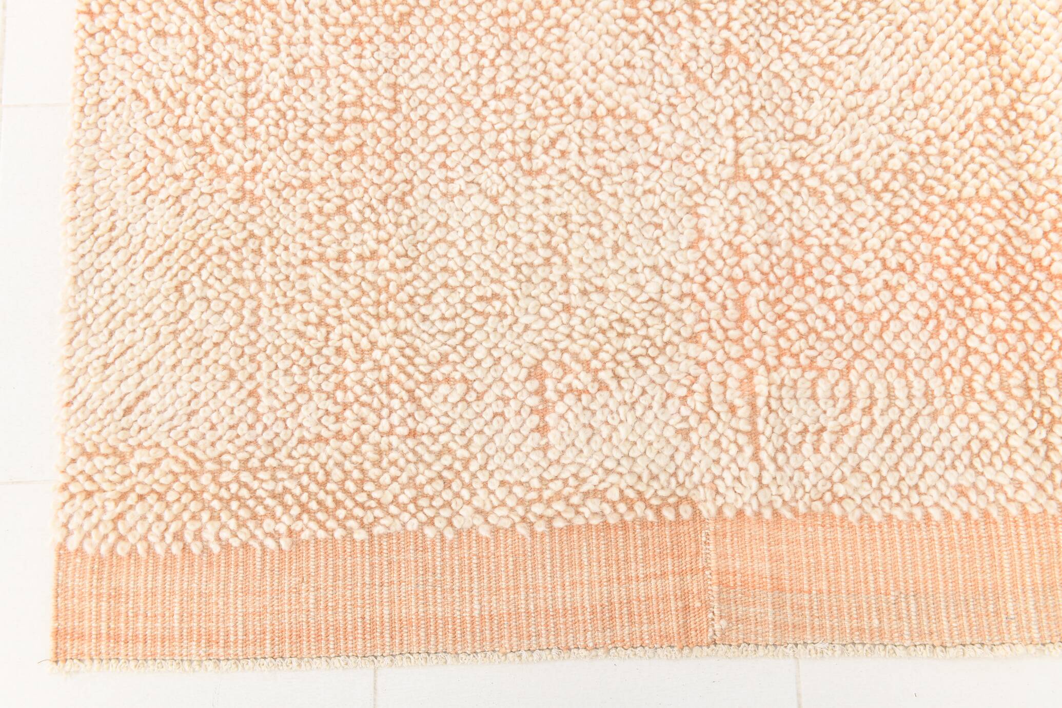 6x10 Pale Salmon Beige Handmade Contemporary Vintage Rug