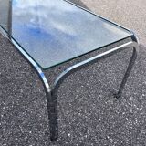 chrome and glass coffee table 1970