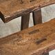 Pair of solid oak farmhouse benches 214cm for rustic table 1950