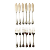 Christofle Perles 6 fish cutlery set: 12 pieces, excellent condition