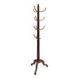 Porte-manteau ou chapeau vintage en bois sur trépied