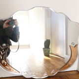 Bevelled wall mirror, old, art deco