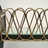 Console Italian mahogany & glass 1950 s