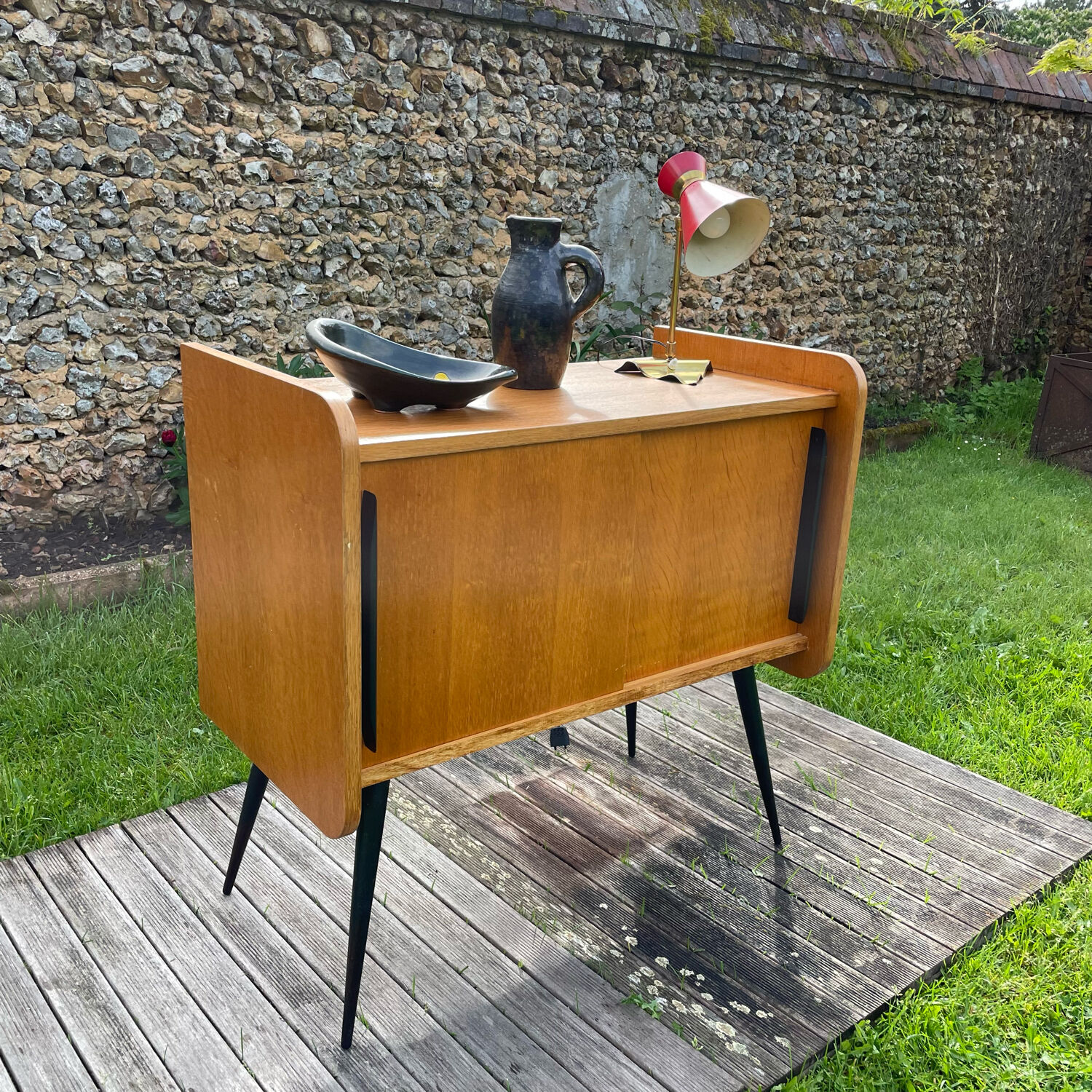 Vintage sideboard 1960 light oak