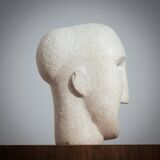 Modernist figurative sculpture bust in sandstone