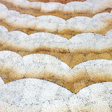 Round dining table in white lacquered wood, Italy, 1970s, decorated eggshell top