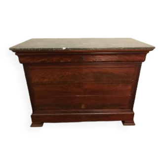 Mahogany chest of drawers 4 drawers gray marble