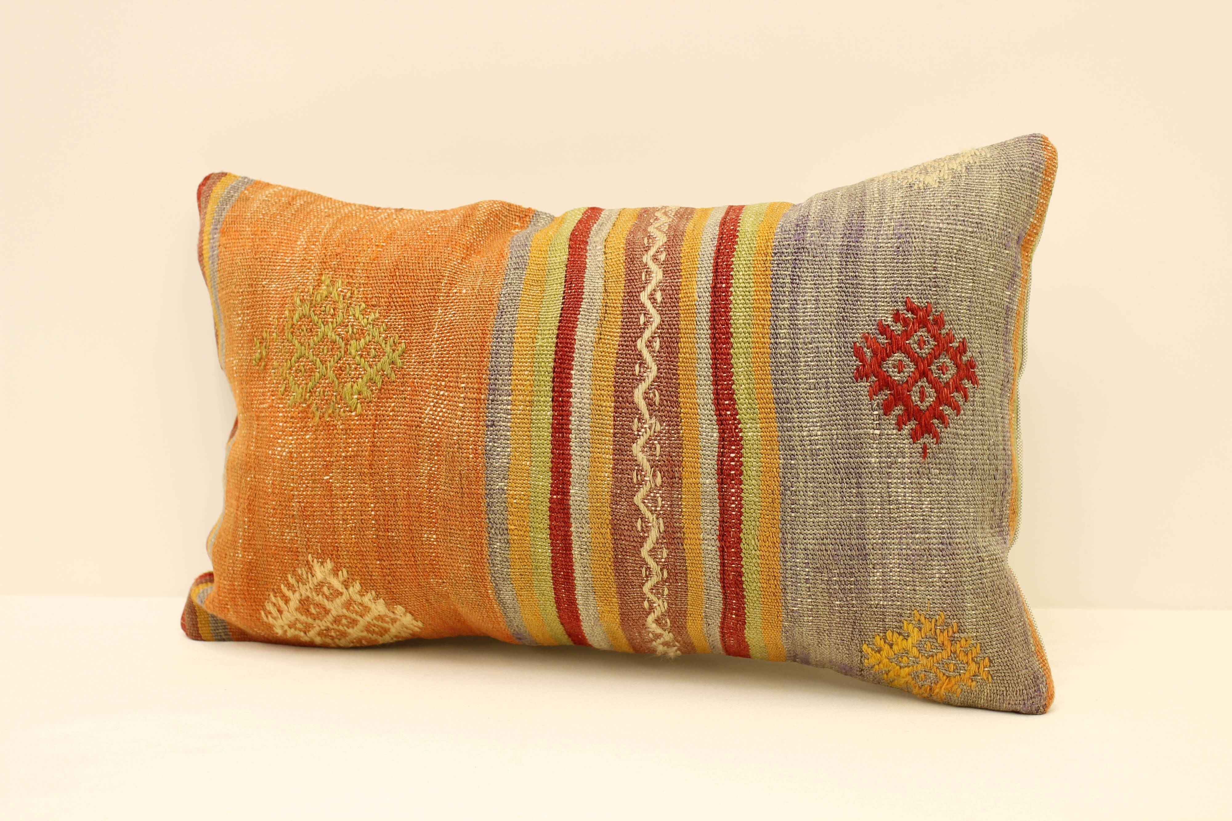 Turkish handmade kilim pillow 30x50 cm kilim